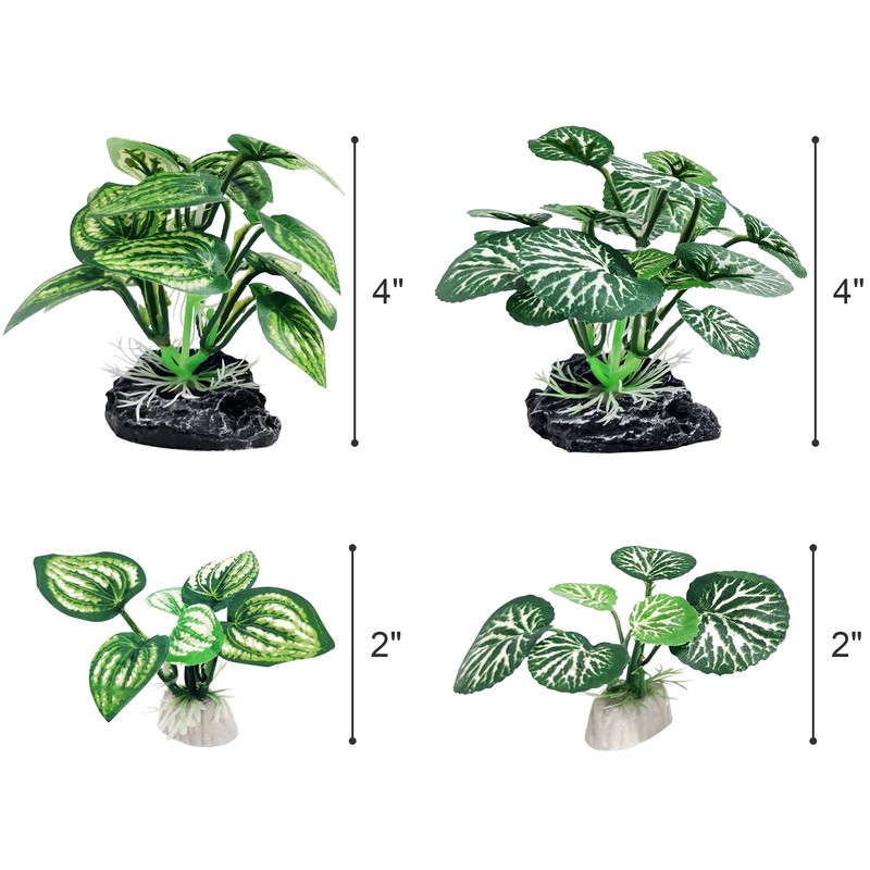 Vtapliea 4PCS Aquarium Plants Betta Fish Tank Decorations Small Size