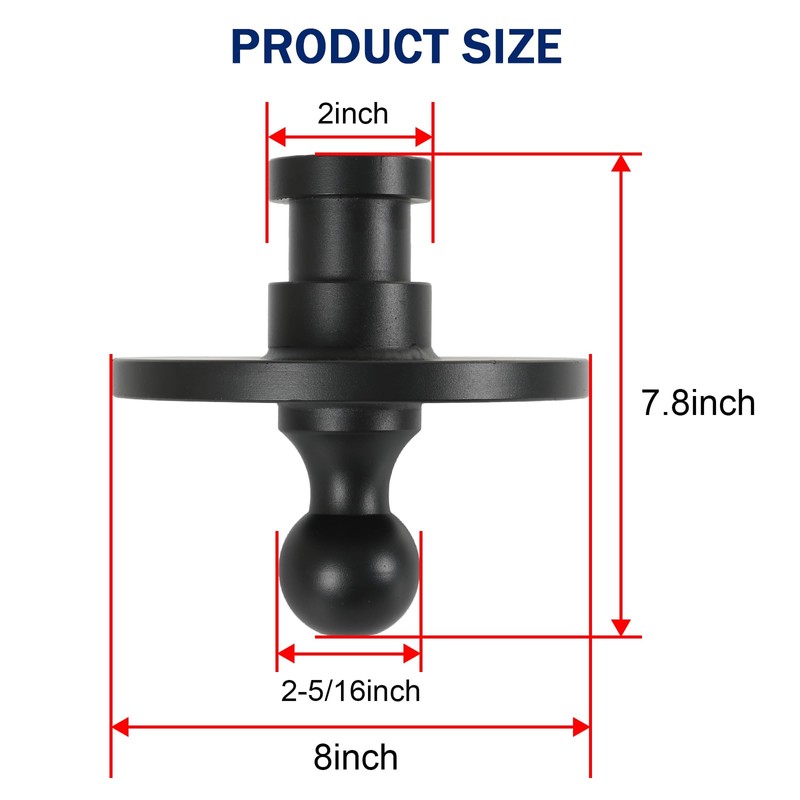 DICMIC 2085295 Gooseneck Ball Adapter Hitch, 2-5/16” Kingpin to Gooseneck