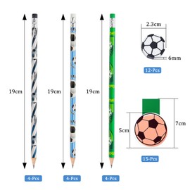 Magnet Lesezeichen,15 Magnetische Lesezeichen Kinder,12 Fussball Bleistifte,12 Fußball Radiergummi,Magnetlesezeichen Seite Marker,Magnetische Lesezeichen für Schule Schreibwaren Fußballfa