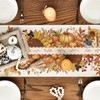 Sunflower Turkey Leaves Thanksgiving Table Runner, Harvest Fall Autumn Kitchen