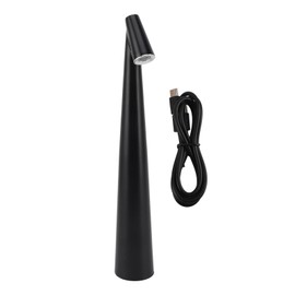 Touch Metal Table Lamp Cordless USB Rechargeable Stepless Dimming 3 Light Sources LED Desk Lamp for Restaurant Bar Indoor Outdoor Black