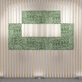 ECOOPTS Artificial Grass Wall Faux Boxwood Panel Privacy Ivy Fence Screen Decoration for Backyard Garden Home Outdoor Indoor, 20"x20", Buxus White, 11 Packs