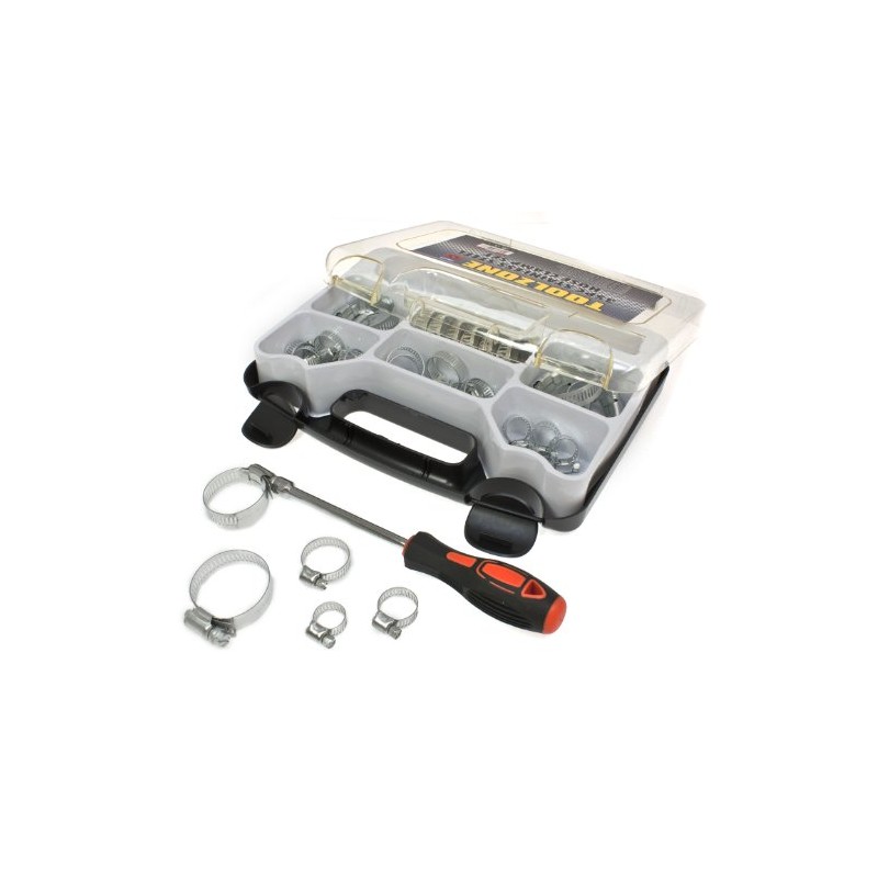 toolzone HW039 8-44 mm Stainless Steel Hose Clamps Clips -