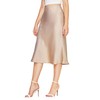 Verdusa Women's Elegant High Waist Satin A Line Flared Midi