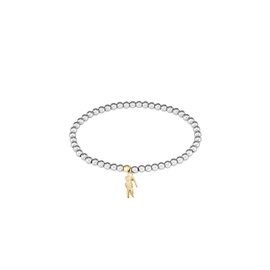 Lacoste Women's ORBE Collection Beaded Bracelet in Stainless Steel, available in Silver or Yellow Gold Ion Plating (IP)
