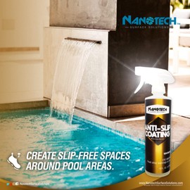 Nanotech Surface Solutions Anti-Slip Coating - Works in Minutes, Reduces Slip & Fall Accidents Due to Wet Floors - for Porcelain, Ceramic, Mosaic Tile, 1 Gallon (128 Oz.)