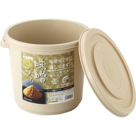 Rii Miso Container Beige 6.5L Miso Container 6-Type with Miso Making Guide Made in Japan