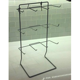 Counter Top Display Rack 12 Single Peg Hook in Zinc 17.75 H x 10 W Inches