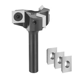 SpeTool Face Cutter 8 mm Shank 35 mm Diameter Precise Surface Milling Cutter with 3 Interchangeable Carbide Blades (10.5 mm x 10.5 mm x 2.2 mm) 3 Flutes CNC Solid Carbide Face Milling Cutter for