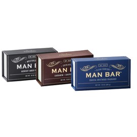 SFS Company Man Bar Set of 3 10 oz. Soap Bars (Coastal Driftwood, Cardamom+Juniper, Midnight Amber)