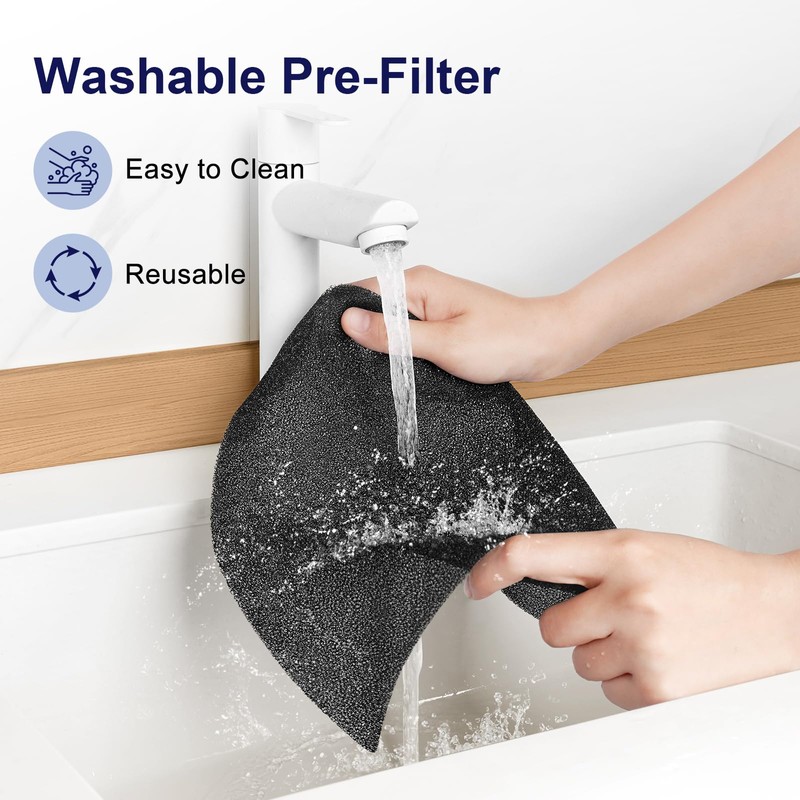 ToLife TZ-K2 Air Purifier Replacement Filter, 3-in-1 High-Efficiency Activated Carbon