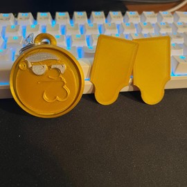 Peter Griffin Inspired Air Tag Keychain Game Token Item Collectible Game Hero Gold Silver - Style: Case with Keychain