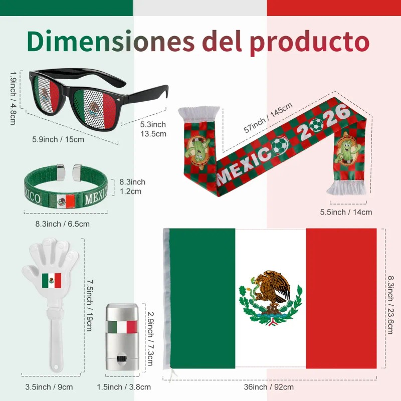 Fiesta Fútbol Paquete México 6 Kits De Cotillón Copa Mundial