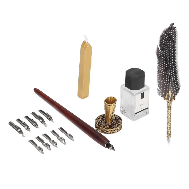 Feather Pen Exquisite Pattern Quaint Texture Comfortable Grip Stainless Steel