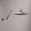 16 Inch S Shape Chrome Shower Head Arm, Square Wall