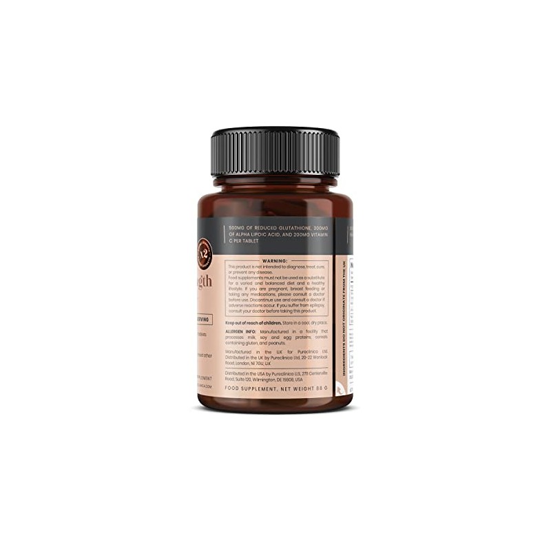 Pureclinica Double Strength Glutathione 1000mg x 120 Tablets (2 bottles