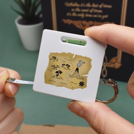 'Treasure Map' Keyring Tape Measure/Spirit Level Tool (KM00041314)