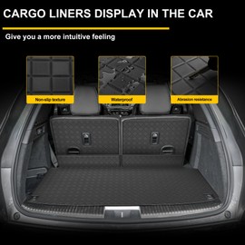 Cargo Mat & Backrest Mat Fit for Acura MDX 2022 2023 2024 2025: Leather Trunk Liner Back Seat Cover Protector - All Weather Protection PU Leather Cargo Liner and Backrest Mat MDX Accessories