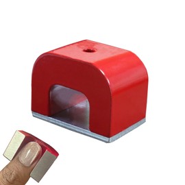 AOAUTO Red Alnico U-Shape Horseshoe Magnet for Nails, 25 Pounds Pull Force, Home, Office, DIY