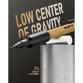 Nicpro 3 PCS 1.3 mm Mechanical Pencil Set 3 Colors with 48 Lead Refill, 3 Eraser - Weatherproof Metal MP2000 Heavy Duty Carpenter Pencil for Outdoor Marking Drafting Drawing Woodworking