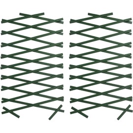 Enrejado de jardín de PVC expandible, valla de plástico ajustable para escalar plantas como clemátide y rosas, soporte decorativo de pared para patio y vida al aire libre (2 piezas)