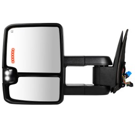 INEEDUP Heated Power Control Towing Mirror Fit For2003-2006 for Chevy Silverado for GMC Sierra Power Adjusted Heated Arrow Turn Signal Switchback Light Back up Light A Pair(Left Right Side)