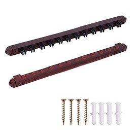 6/8/12 Pool Cue Wall Mounted Rack. Billiard Cue Sticks Wall Rack (Several Colors Available) (12 Cue - Mahogany)