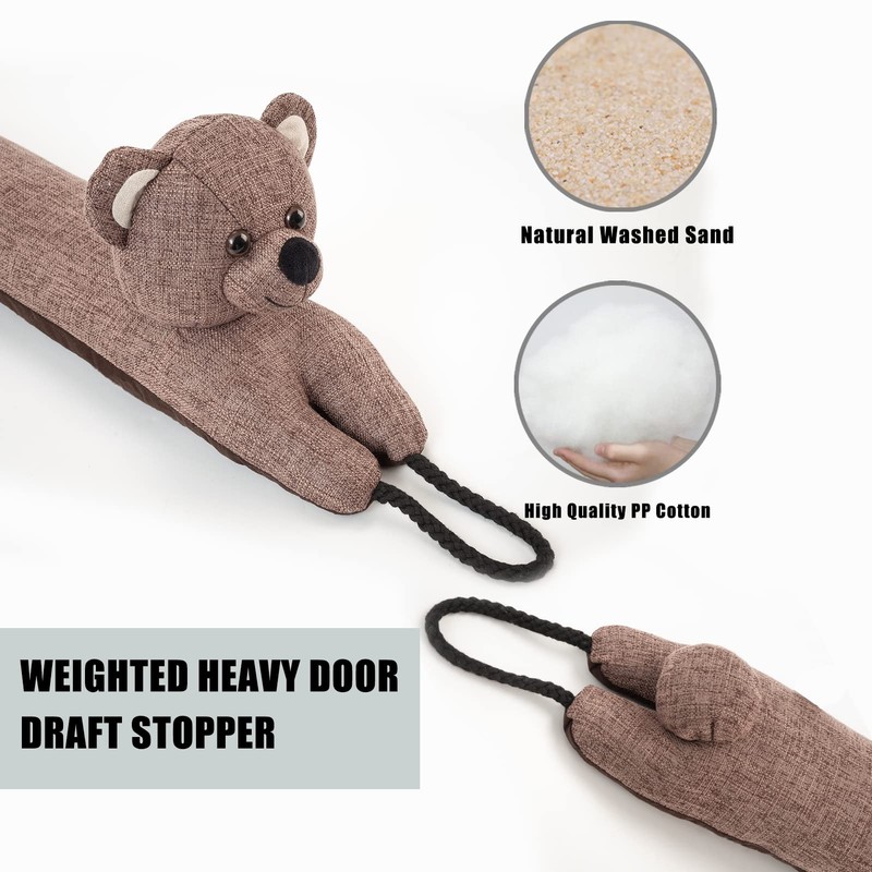 Marwood Bear Door Draft Stopper, 32 inch, 2.2lb, Polyester, Cute