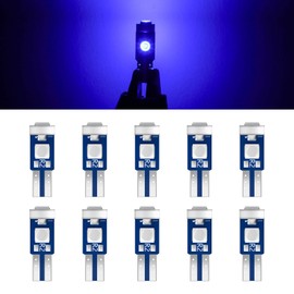 cciyu 10x T5 3-3030-SMD Blue Instrument Lights Dashboard Lights Instrument Panel Cluster LED Lamps Glove Box Light Bulb Clock Light Instrument Cluster Dash Panel Lights
