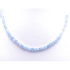 Aquamarine Jewellery (Necklace) Aquamarine Faceted Beads Size Approx. 4 mm Clasp 925 Sterling Silver Model Number 2192, Gemstone, Aquamarine