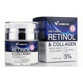 Retinol Face Cream with Collagen & Hyaluronic Acid – Anti-Aging Moisturizer with Vitamin E for Wrinkles, Fine Lines, Firming & Hydration – Day & Night Cream for Women & Men, 1.76 Oz