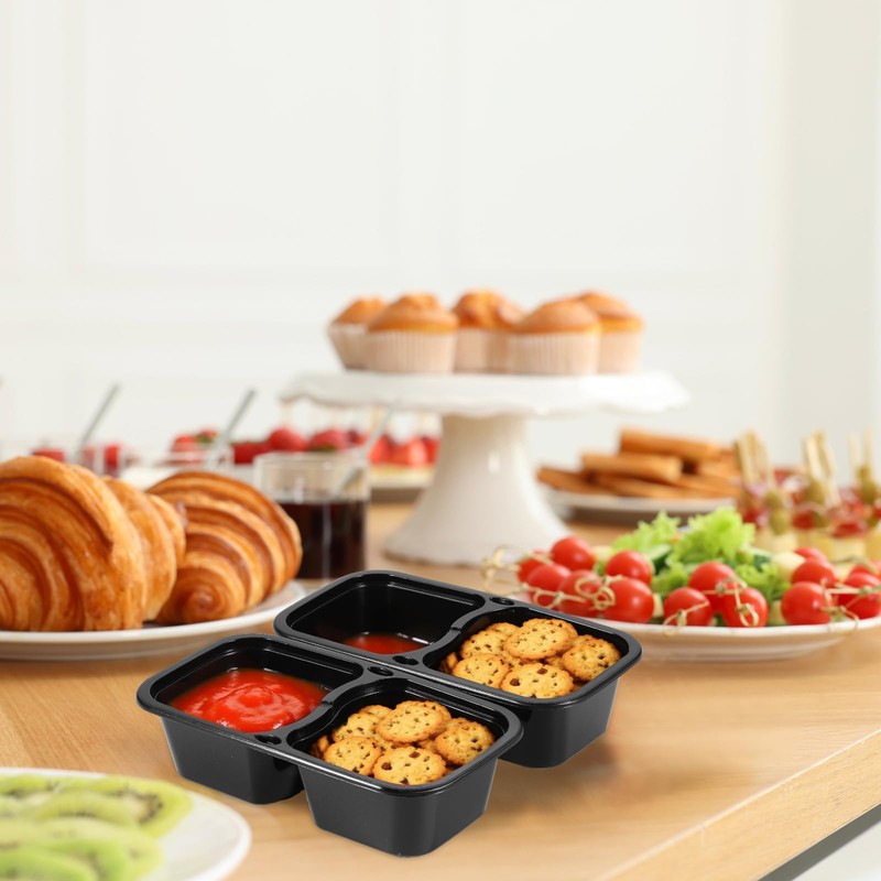 Teenyyou 20 Sets Reusable Snack Containers with Lids & Spoons