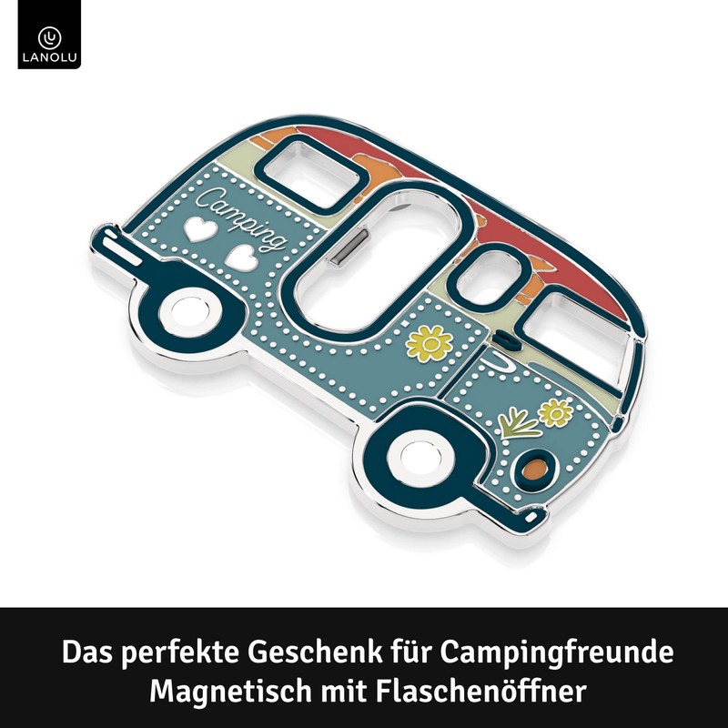 LANOLU Bottle Opener Magnet Camping, Camper Gifts, Motorhome Gift, Camping