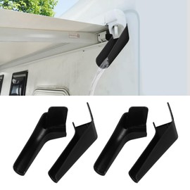 4PCS RV Rain Gutter Spout, RV Gutter Downspout Extension, Camper Left & Right Rain Guttering Spout Extensions Protect Your RV's Roof from Rain and Direct Water Away, Universal for Most RVs (Black)