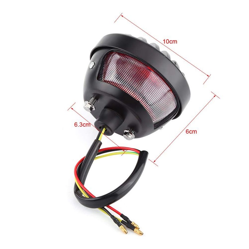 KIMISS Tail Brake Light,Black Round Motorcycle Rear Brake Tail Lights
