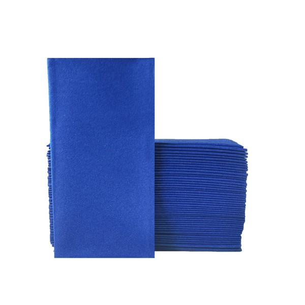 KMAKII Paquete de 50 servilletas de papel desechables de color azul real con tacto de lino, para invitados, como servilletas de cena, servilletas de papel de mano para fiestas, bodas, cenas o eventos, 16 x 16 pulgadas