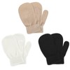 3Pairs Toddler Gloves Ages 2-4 Years, Winter Baby Warm Mittens Cute Stretch Full Finger Knitted Gloves Winter Warm Kids Gloves (Light Colors)