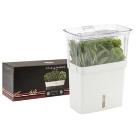 Cole & Mason Fresh Herb Keeper - Acrylic Storage Container for Refrigerator - Fridge Herb Storage for Herbs & Vegetables - Fresh Herb Keeper