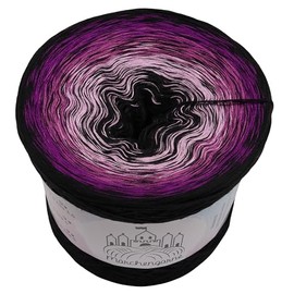 Little Sister Colour Gradient Yarn, 4-Ply Bobbel Wool, Crochet Knitting (Little Sister - 1 Thread Black Running Through, 4 Ply, 300 g/1140 m)