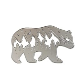 1 Pcs Polar Bear with Trees Star Moon Metal Cutting Dies,Polar Bear Die Cuts,DIY Scrapbooking Artist Die Cuts Stencils for Card Making Photo Album Decorative Embossing Paper Cards