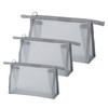 Siomlana 3-Piece Mesh Cosmetic Pouch, Lightweight, Large Capacity, Drainage Quick-Drying,
