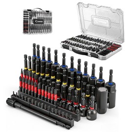 Saker 80-Piece Magnetic Impact Nut Driver Set, SAE & Metric Driver Bit Set, Socket Adapters, Bit Holder, Wing Nut Driver, Universal Sockets, Quick Release Extension, Power Bits with Storage Box