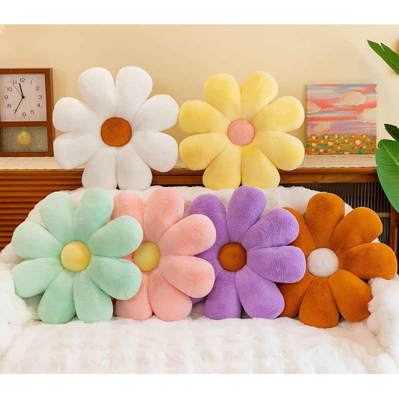Aryan Flower Cushion, Flower Pillow Pink Cushions, Cute Floor Throw