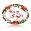 Sawowkuya 50 Count Christmas Paper Plates Oval Paper Plates 10"
