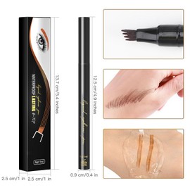 Eyebrow Pencil, Light Brown Waterproof Eye Brow Pen Microblading Smudge-Proof Long Lasting Brow Pencil with 4-Fork-Shaped Tip
