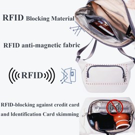 Risfiire Trendy Anti-Theft Sling Bag - RFID Crossbody Chest Bag, Lightweight Travel Shopping Street Style for Women Men(White)