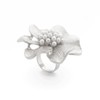 Quivox Chunky Flower Pearl Thumb Rings,Exaggerated Gold Floral Bead Promise