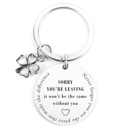 Keyring Colleague Leaving Gifts Thank You Retirement Goodbye Sorry You're Leaving Keychain Porte Clef Idée Cadeau Coworker Keychain Gifts for Women & Men Christmas Coworker Gift