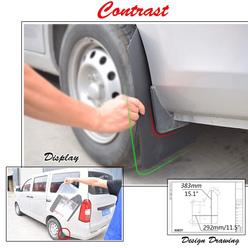 XUKEY 4pcs Set Universal Mud Flaps for Car Pickup SUV