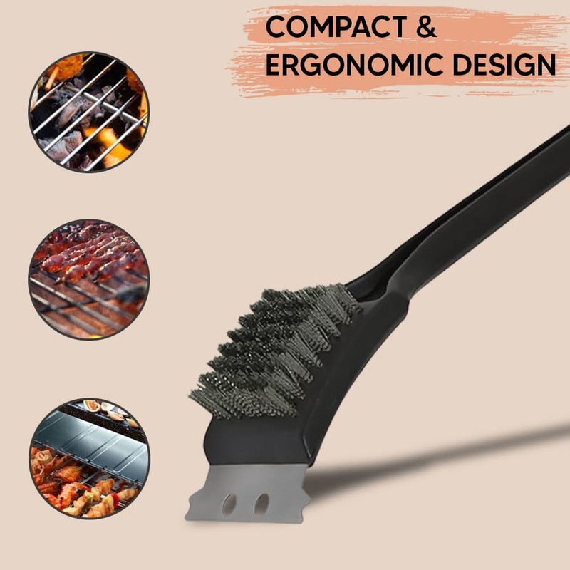 ZINNIAUK BBQ Cleaning Brush Easy to Store Handy Tool Ideal